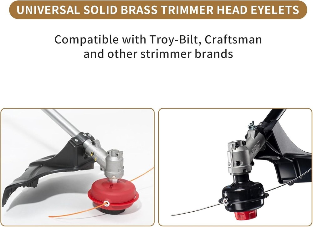 Universal String Trimmer Head Eyelets - 20 Pack Brass Weed Eater 20 Pieces