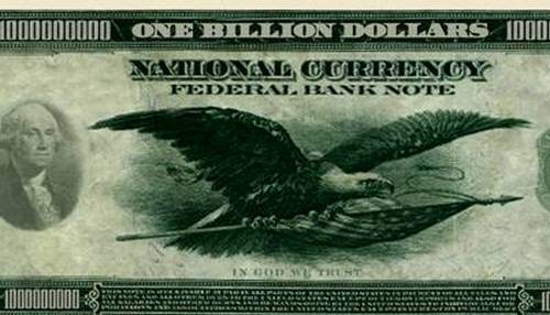 Vintage-Style Eagle Billion Dollar Bill Funny Money Novelty Note + FREE SLEEVE