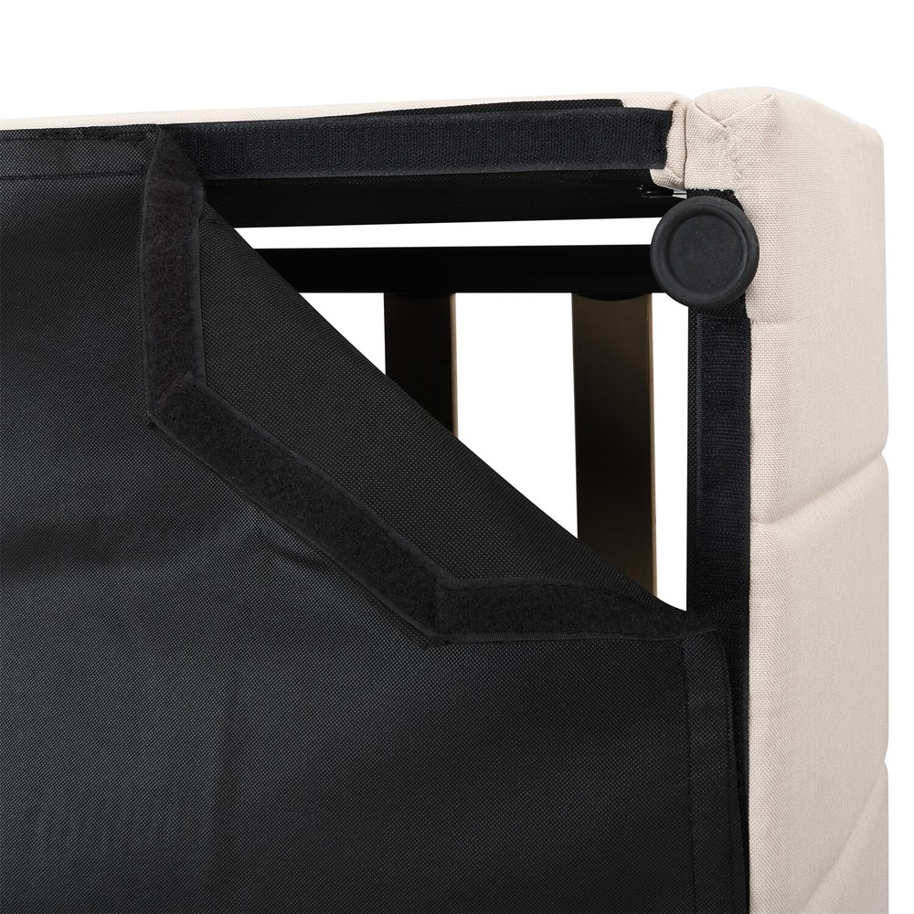 Queen Size Bed Frame Upholstered Platform Bed w/ Hydraulic Storage System