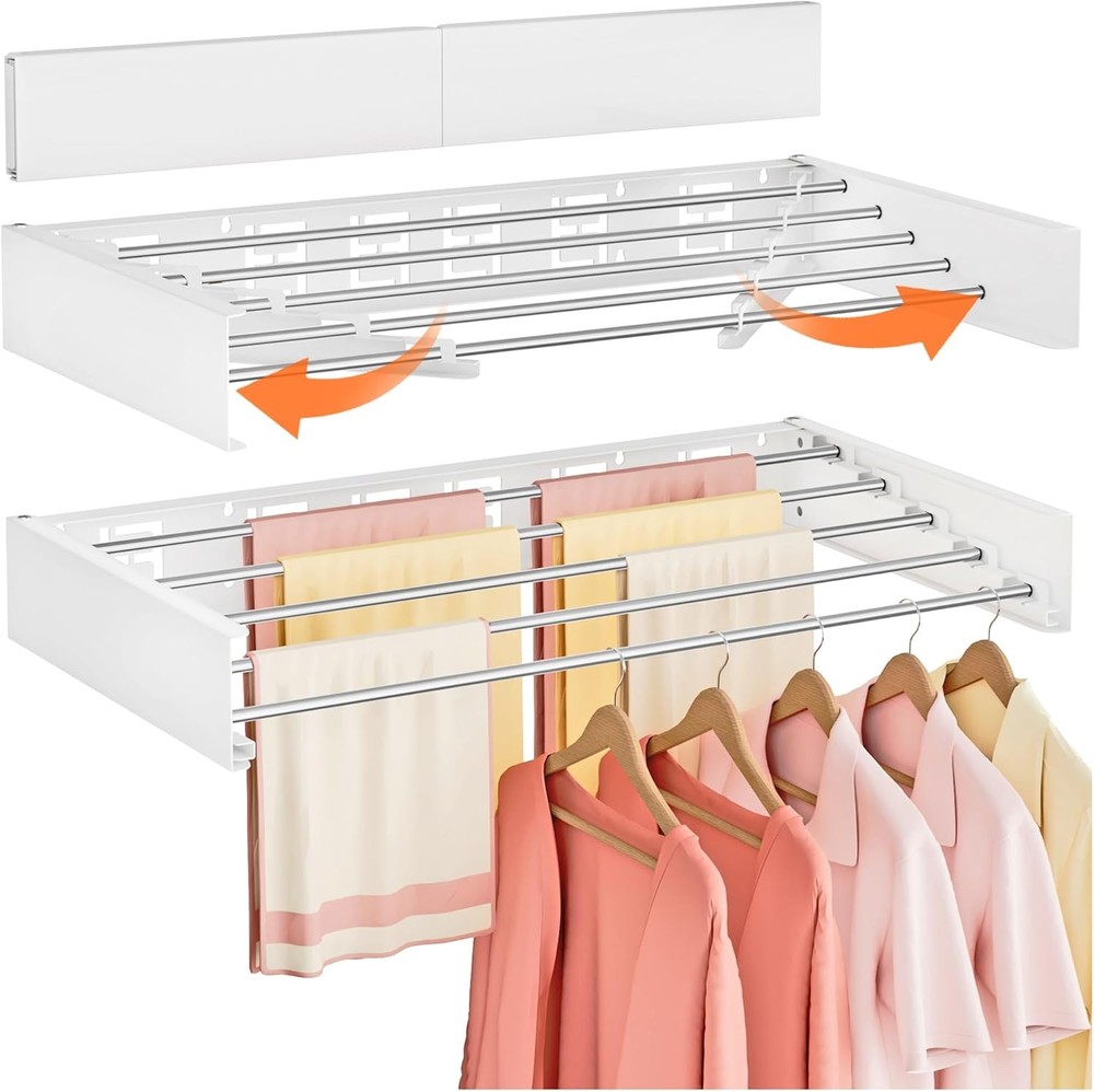 Wall Mounted Clothes Drying Rack Folding Indoor, Foldable Laundry Drying Rack Co