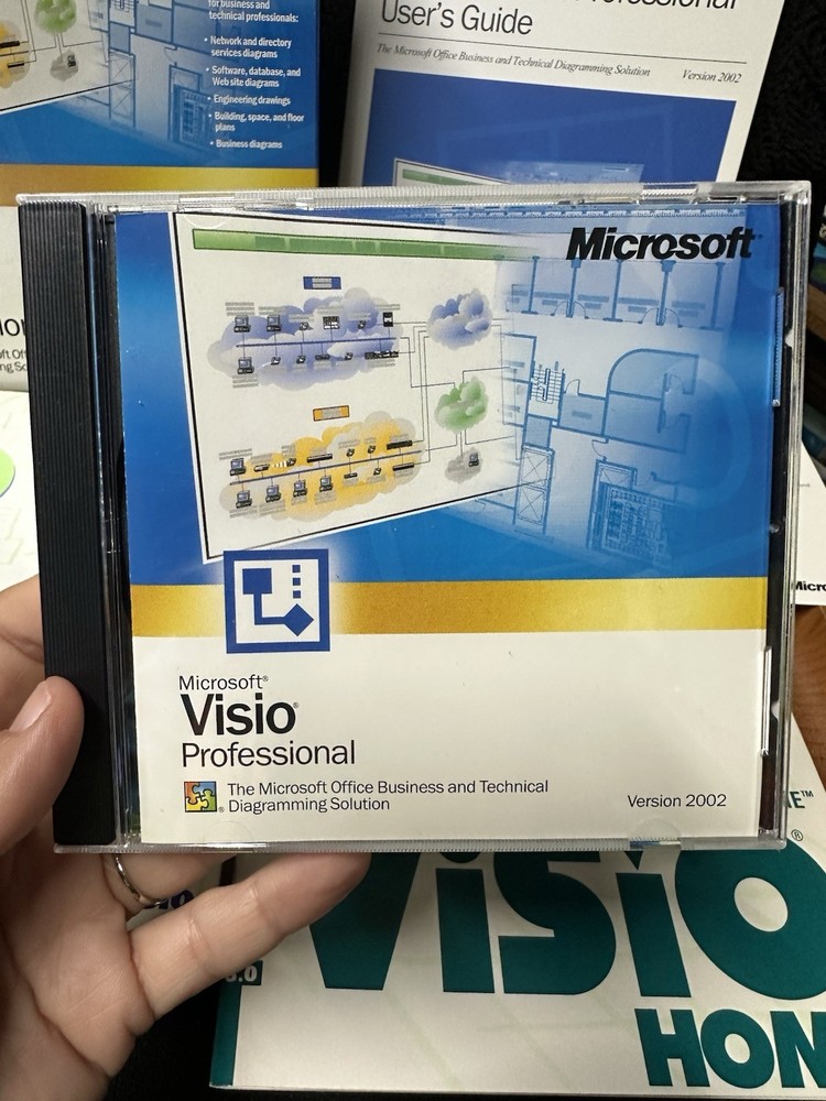 VINTAGE - Microsoft Visio Professional Version 2002 -Big Box Software PC Windows