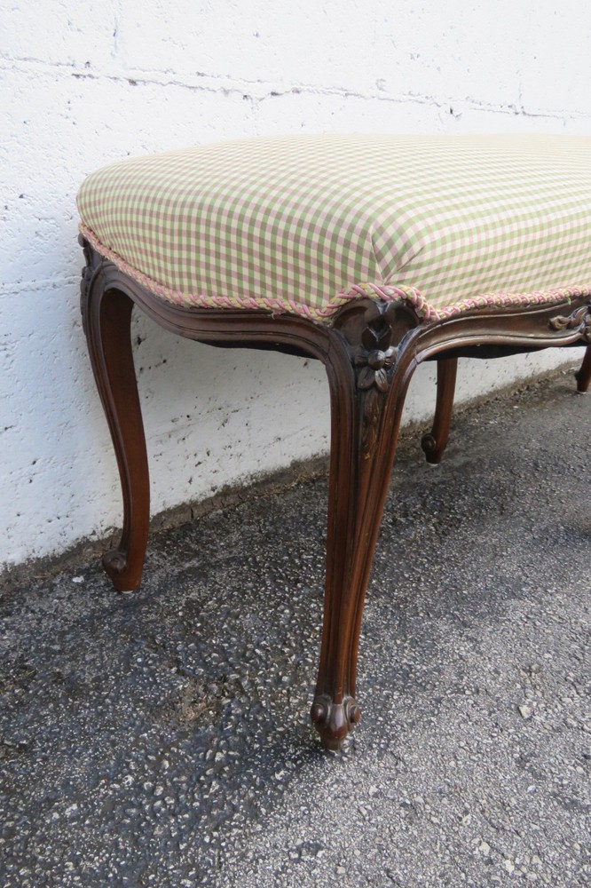 French Long Upholstered Bed End Bench Stool 6296