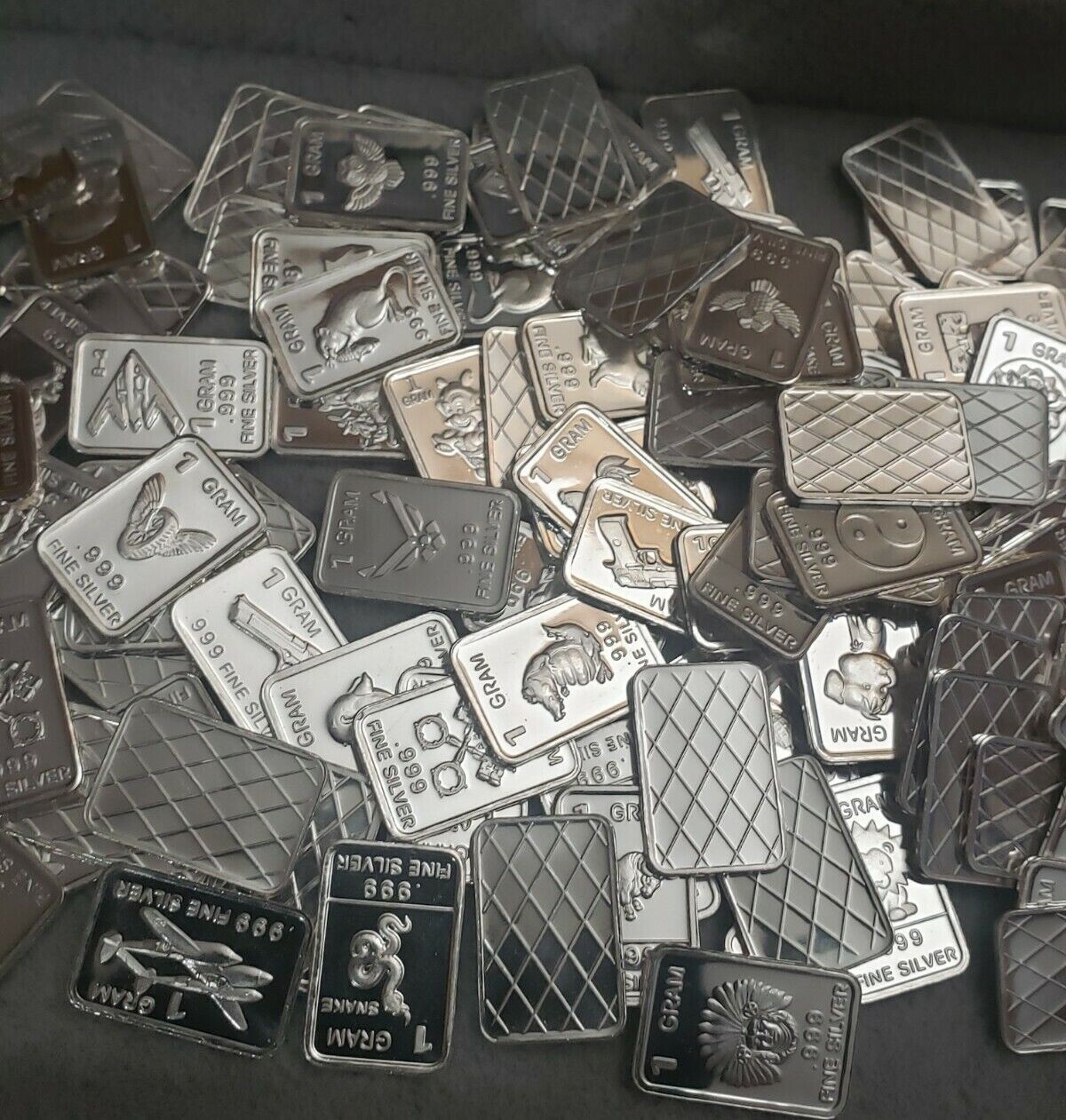 (5x) Pure .999 Silver Bars Bullion 1-Certified GOLD BAR & 2 Vials Gold flakes