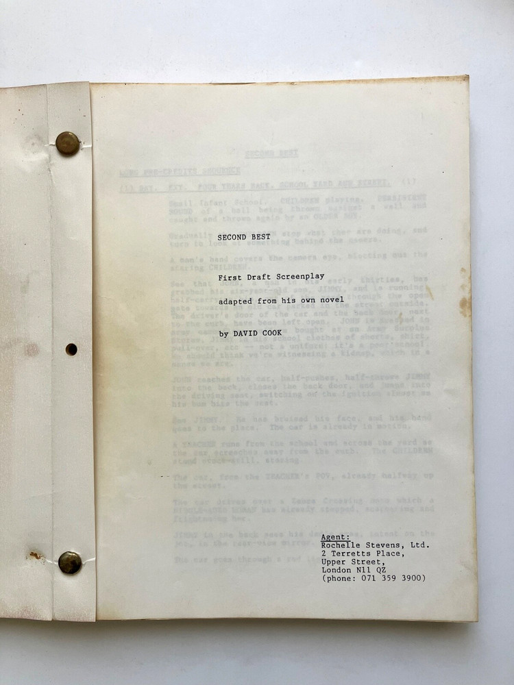 SECOND BEST (1994) ORIGINAL 1st DRAFT SCRIPT. WILLIAM HURT. NOT A REPRODUCTION