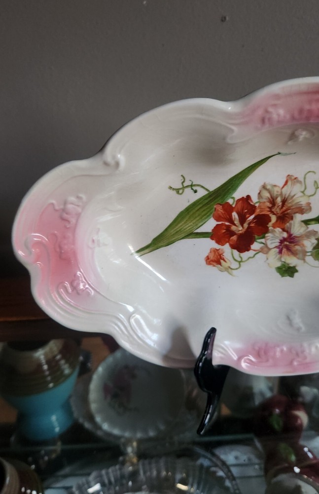 C.P. DIXIE Co. 13"×6⅞" Flowered Oval Serving Dish