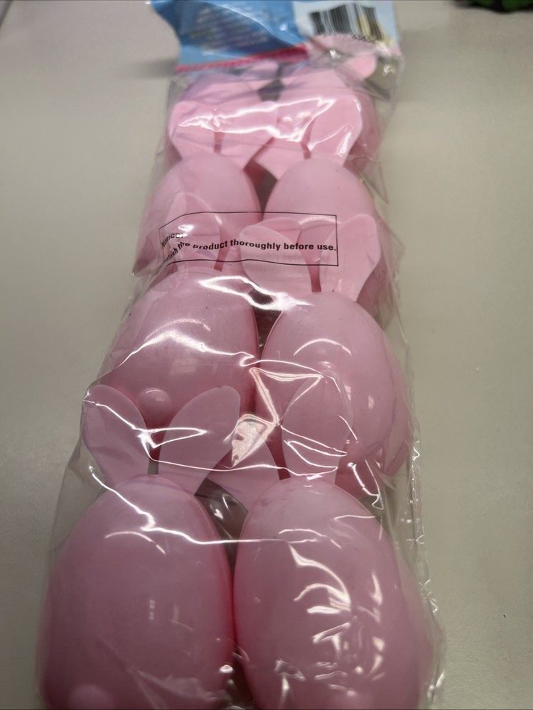 pink Easter Bunnies Eggs plastic 8 ct