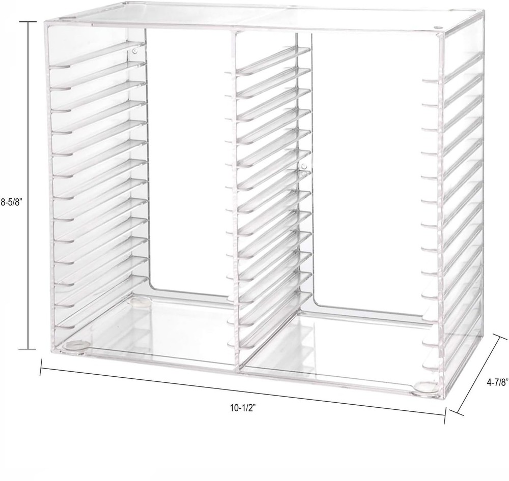Stackable Clear Plastic CD Organizer with Rubber Feet Rectangular