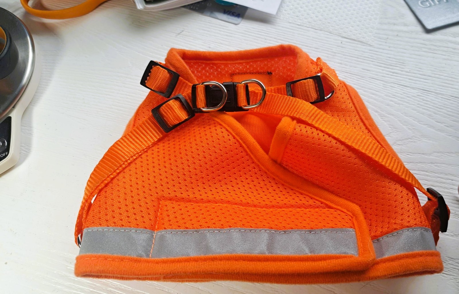 Travel Cat Orange Reflective Harness LARGE & 4' Leash - Chest 15-21.8 Inches