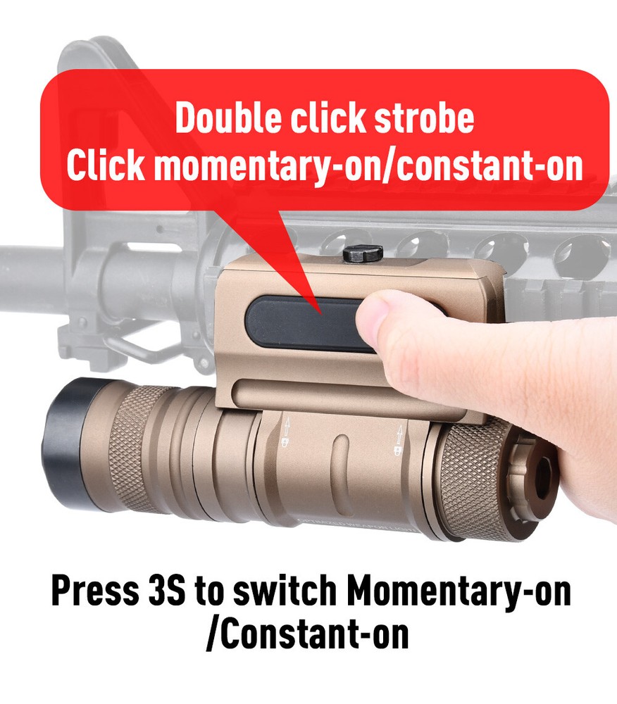 Mini Flashlight Picatinny Rail Mounted Tactical Weapon Light Black/Desert Tan