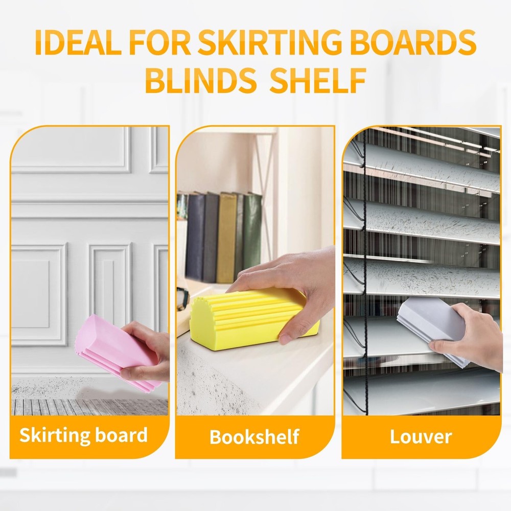 COBETE Damp Clean Duster Sponge,4pack Magic Sponge Eraser,Reusable Damp Dusti...