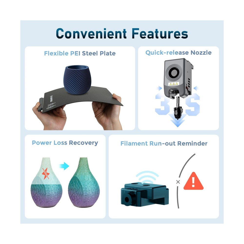 Flashforge Adventurer 5M 3D Printer, 600mm/s High-Speed 3D Printer with Auto ...