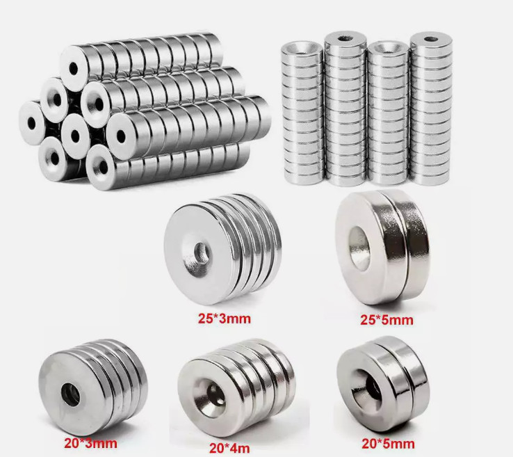 Countersunk Ring Round Disc Strong Magnet N35 Rare Earth NdFeB Magnet With Hole