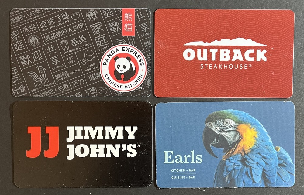 Assorted DINING - GIFT CARDS - (no monetary value).