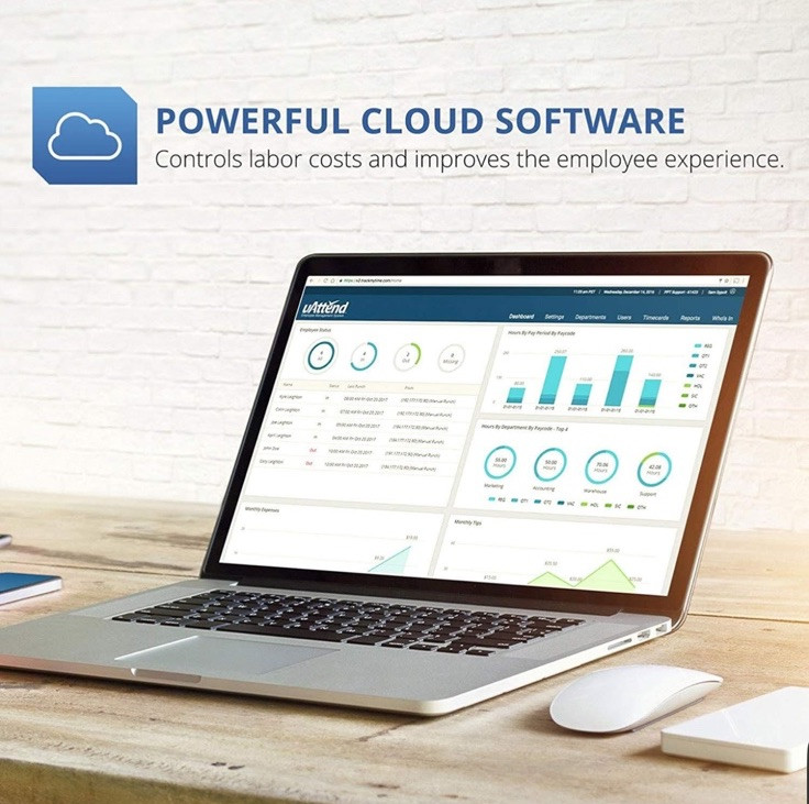 uAttend JR2000 CloudConnected Biometric Attendance System Fingerprint Time Clock