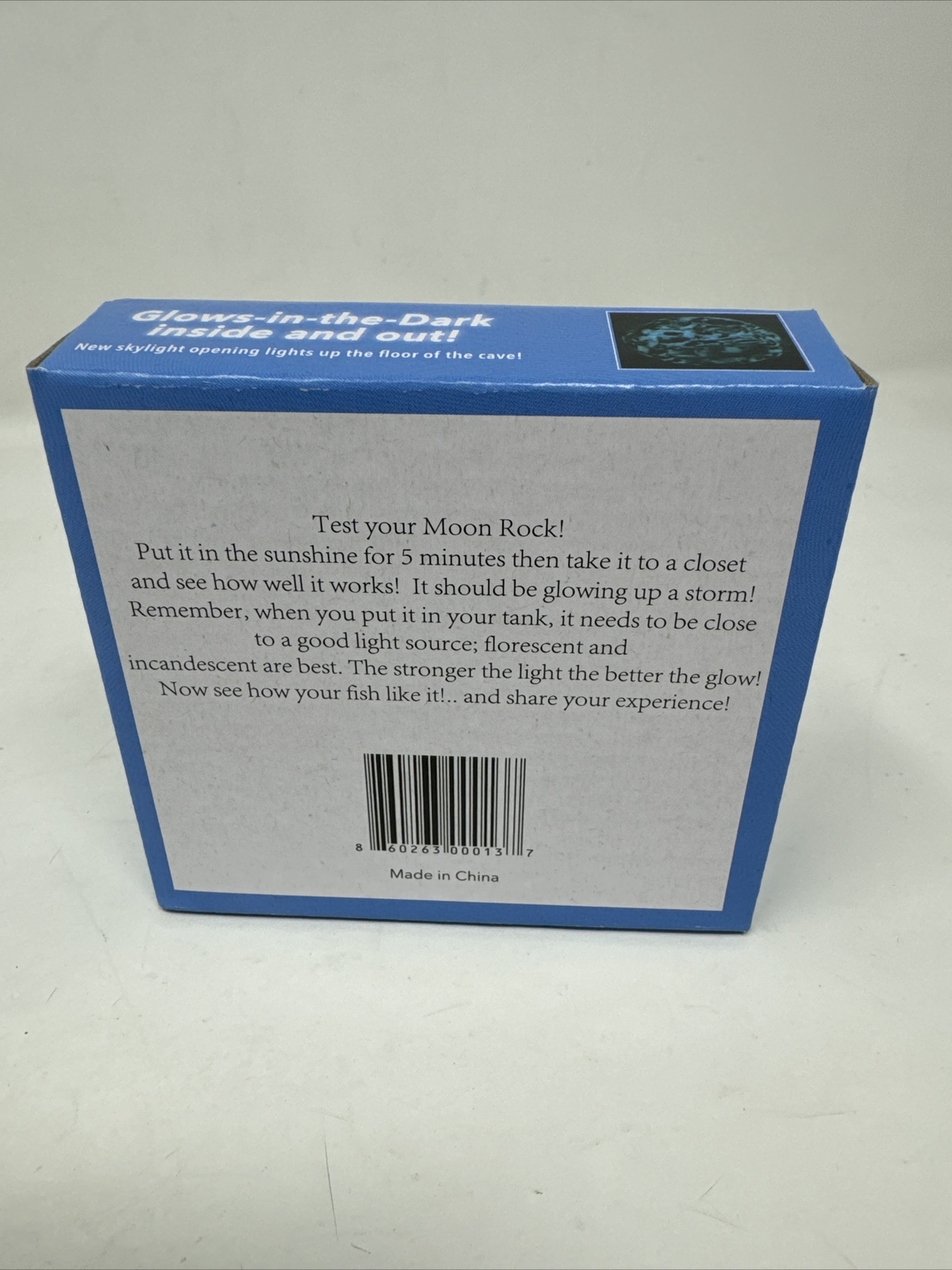 Aquarium Rock Cave Moon Rock Glow-in-the-Dark Ceramic Fish Cave Blue White NEW