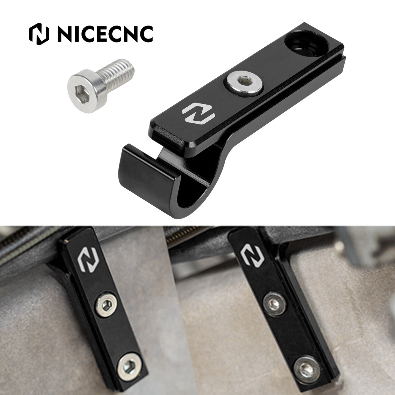 NICECNC Brake Line Cable Clamp For Yamaha Raptor 700 700R YFM700 2009-2026 Black