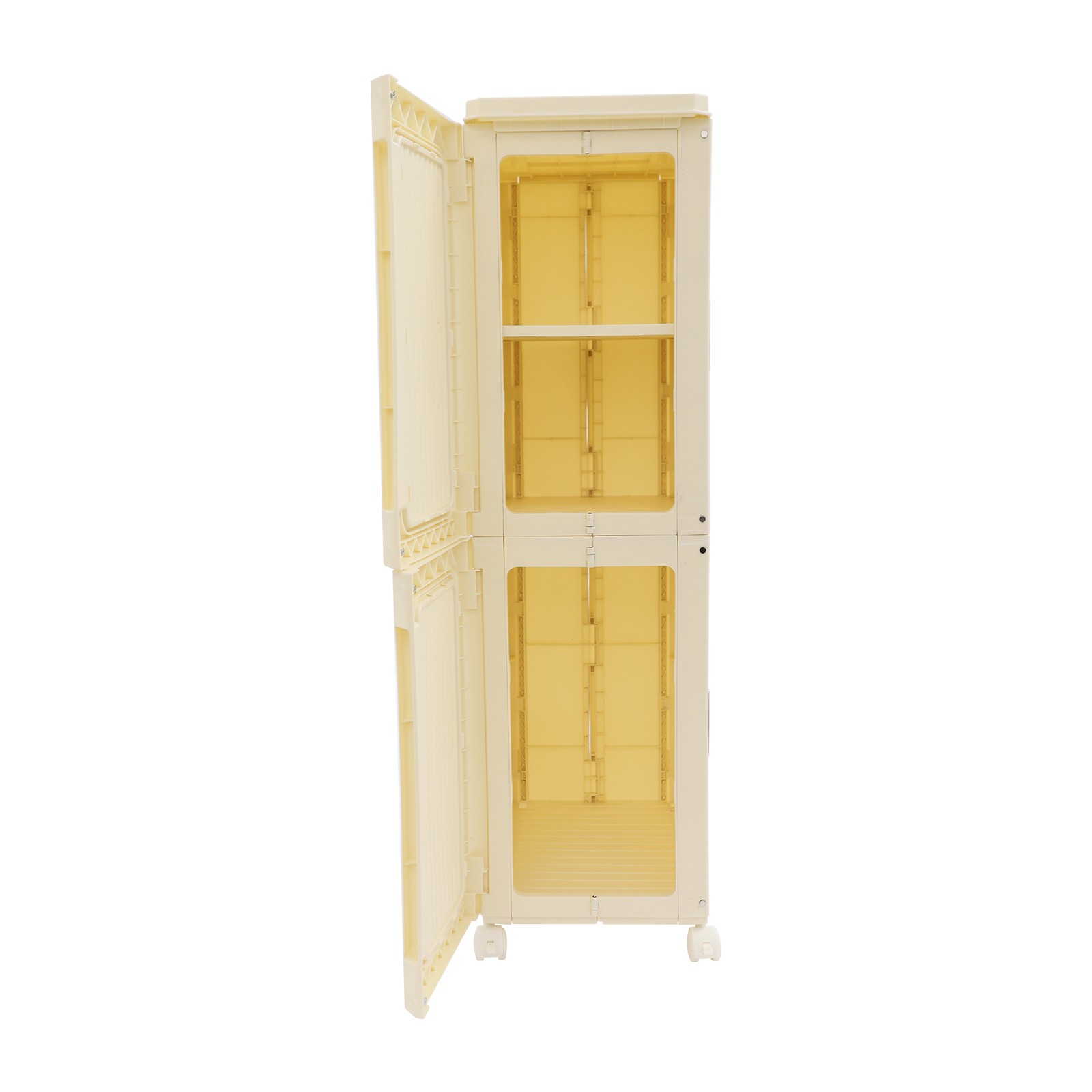 Narrow Slim Storage Cabinet, Storage Cabinet with Lockable Wheels PP 37*22*83cm