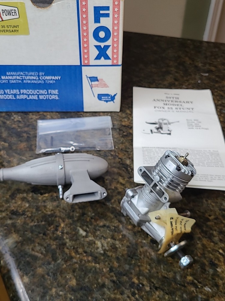 RC Model Airplane Engine Fox 35 Stunt 50th Anniversary Control Line MIB