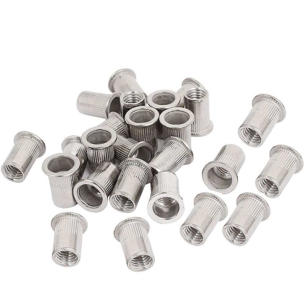 30PCs 1/4"-20 Stainless Steel Rivet Nuts Nutsert Threaded Rivet Insert Rivnut...