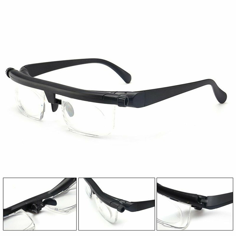 Dial Adjustable Glasses Variable Focus For Reading Distance Vision Eyeglasses ne