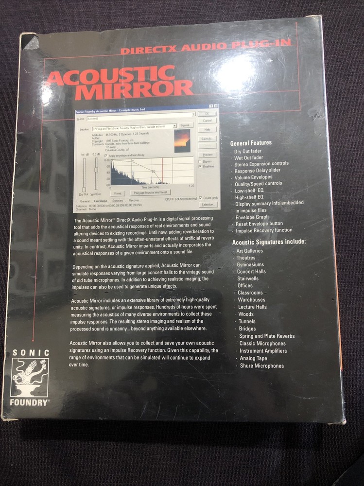 Acoustic mirror sonic foundry diretx audio plugin