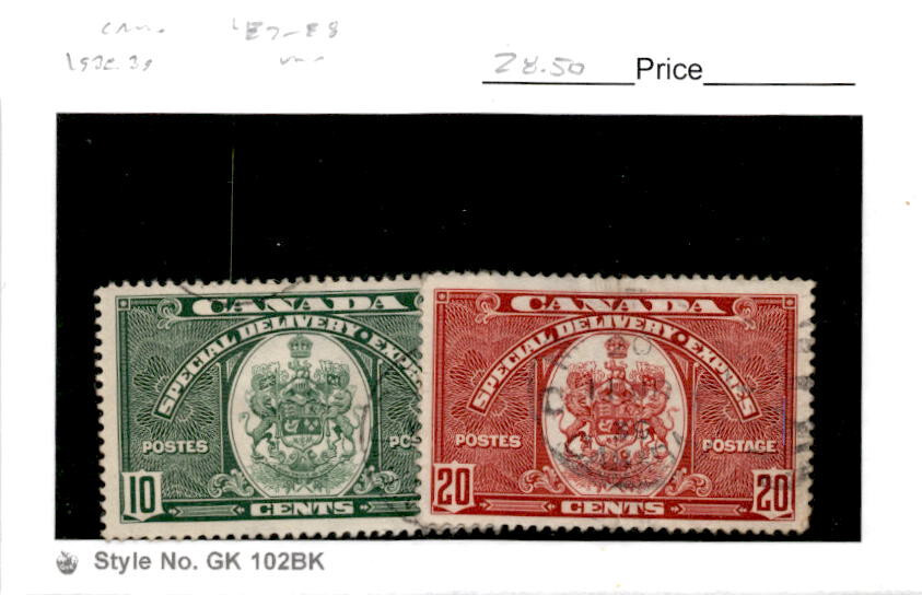 Canada, Postage Stamp, #E7-E8 Used, 1939 Special Delivery (AI)