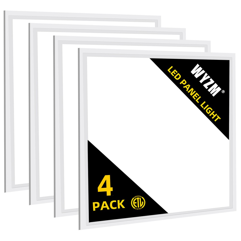 4 Pack 2X2FT LED Panel Light 45W Drop Ceiling Troffer Flat Fixtures 5000K White