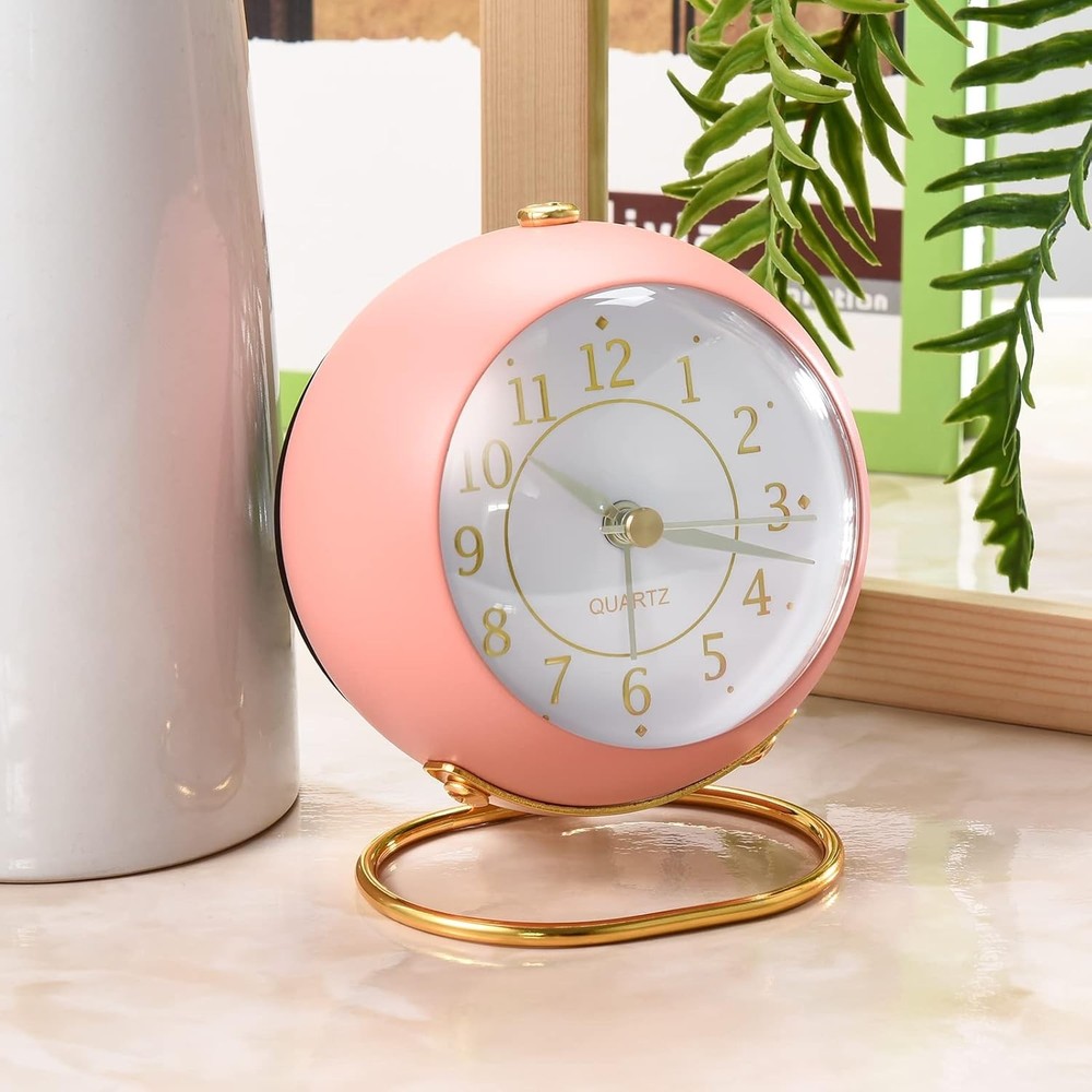 Analog Alarm Clocks,Retro Backlight Cute Simple Design Small Small, White