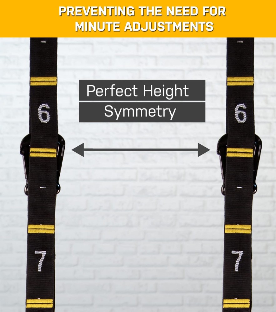 Gymnastics Rings with Quick Adjust Numbered Straps and Exercise Guide - Full ...