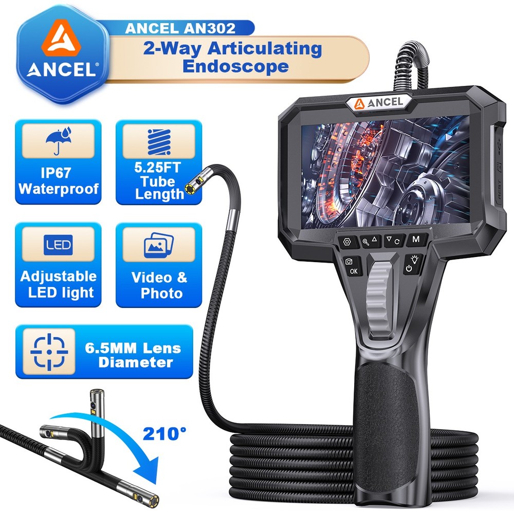 3.7V/2600A 6.5mm 7 LED Lights Articulating Borescope Inspection Camera Endoscope