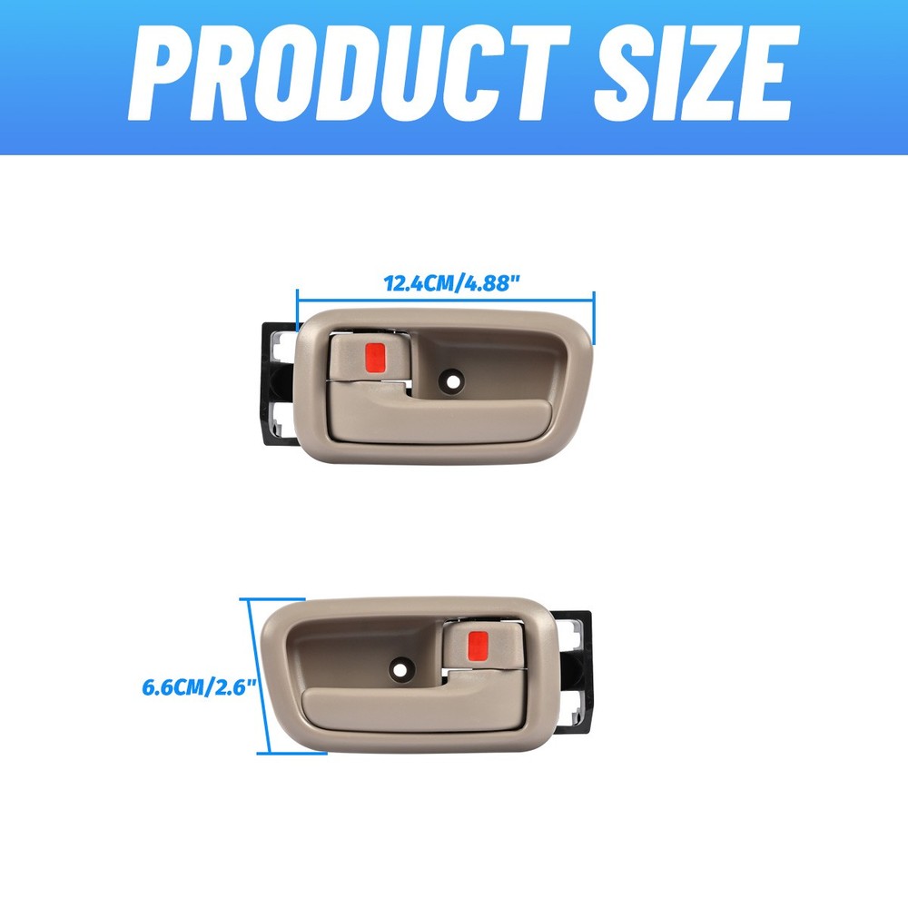 PAIR 2000-2006 For Toyota Tundra Bige Inner Door Pull Handle Front Left & Right