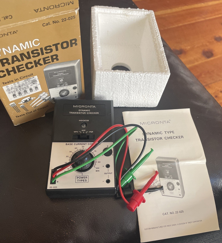 Micronta Dynamic Transistor Checker 22-025 With Original Box & Manual Works