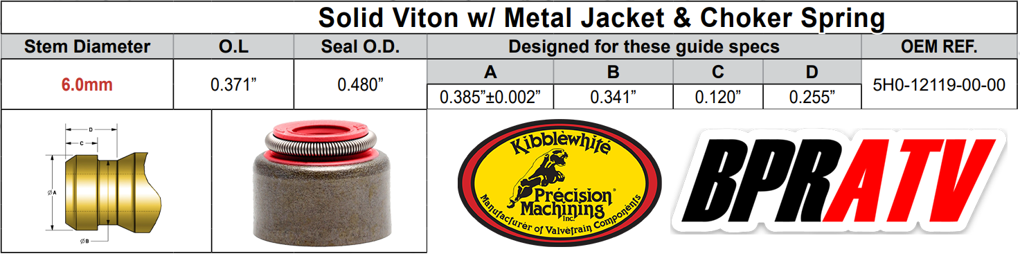 Yamaha Raptor 700 YFM700R Intake Exhaust Valve Kit KIBBLEWHITE Red Seals Keepers