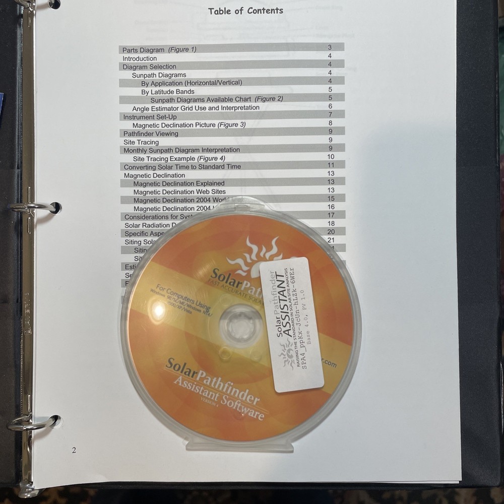 Solar Pathfinder Site Analysis Kit with Molded Carrying Case Base Dome Diagrams