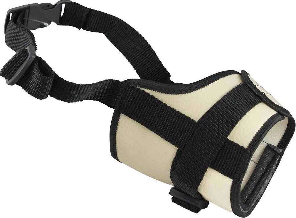 Adjustable Nylon Dog Muzzle 6 Sizes Beige