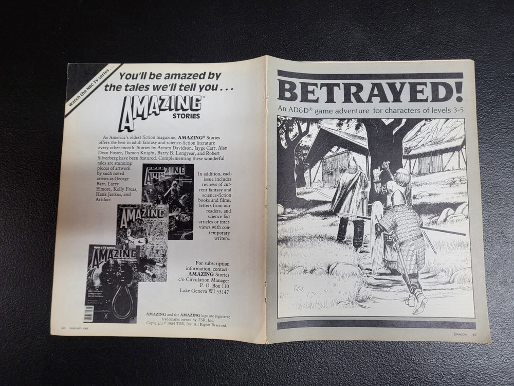 Dragon Magazine 105 Betrayed! Adventure Module Insert