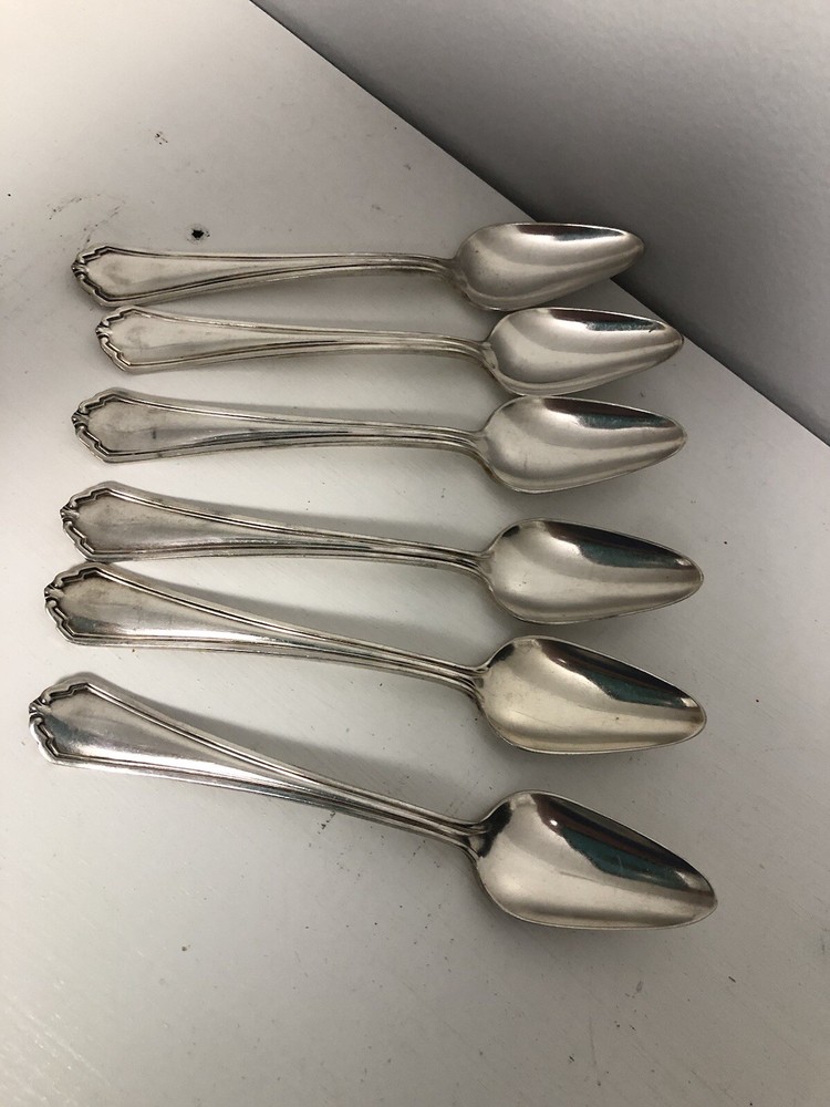 6 Rogers pat 1912 Grapefruit Spoons  Silverplate