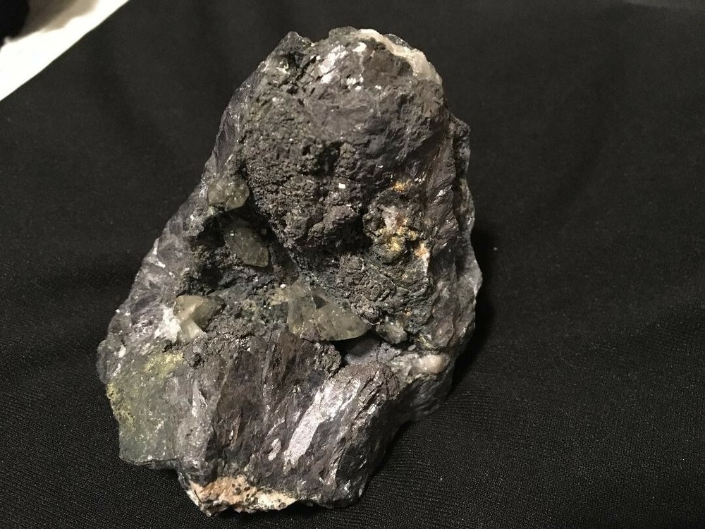 KB: NICE! FL. SW & LW LIGHT YELLOW/WHITE ANGLESITE CRYSTALS SOLID GALENA MATRIX