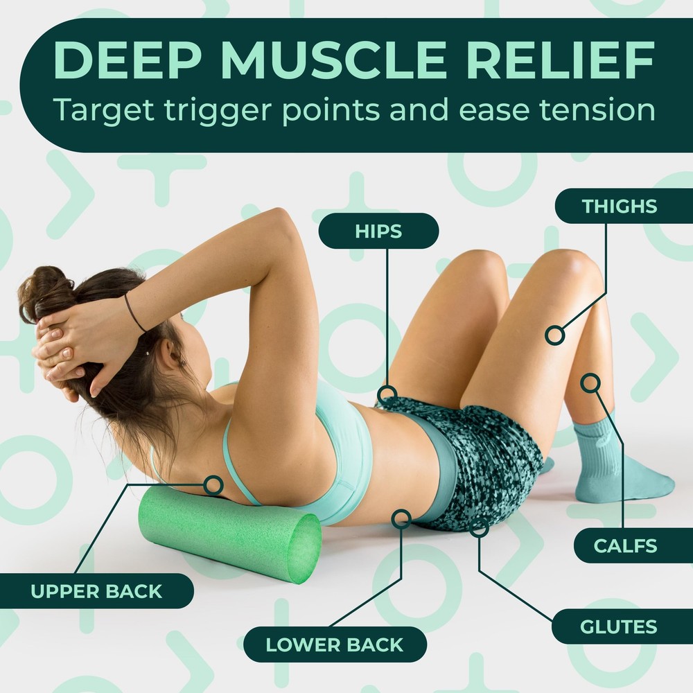 Yoga Foam Roller for Physical Therapy & Exercise – Soft Back Roller for Back ...
