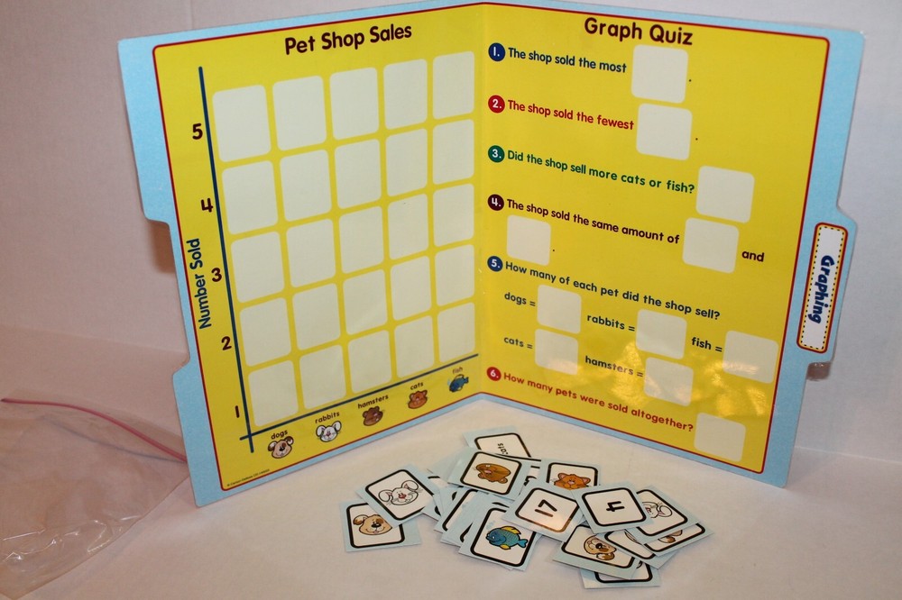 Graphing / Picture Graphs Math Folder Game Center Activity Grades 1-3