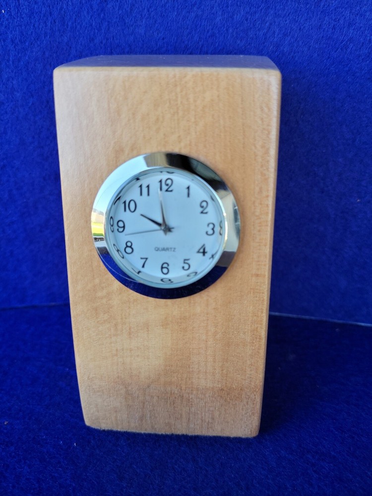 Handcrafted Big Leaf Maple Wood Desk Clock, 4 Styles
