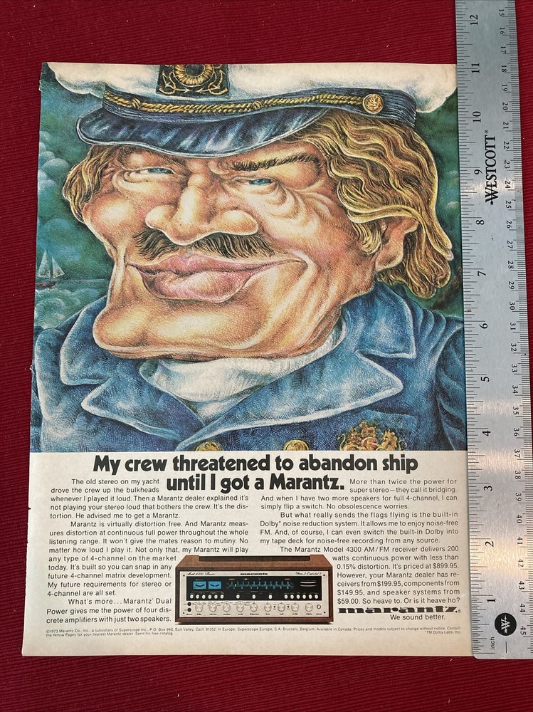 Marantz Stereo Receivers 1972 Print Ad - Great To Frame!