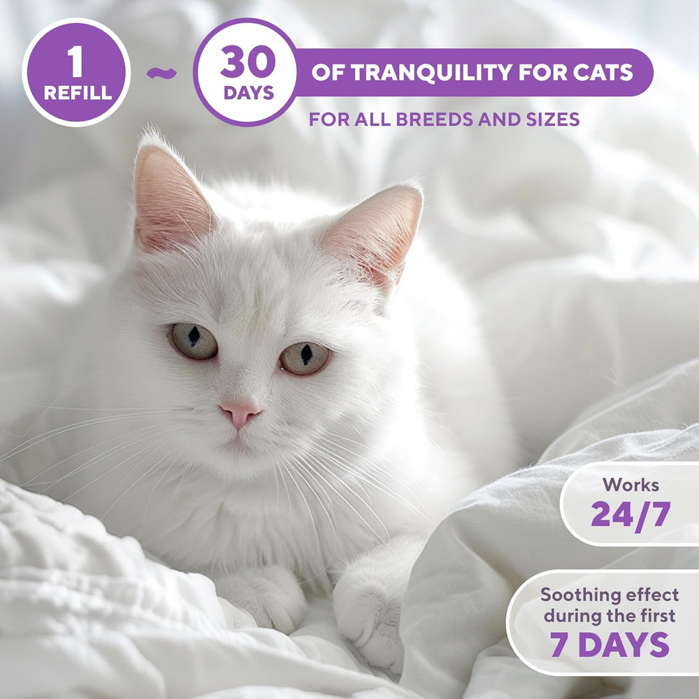 Relaxivet Natural Cat Calming Pheromone Diffuser - Improved No-Stress Formula -