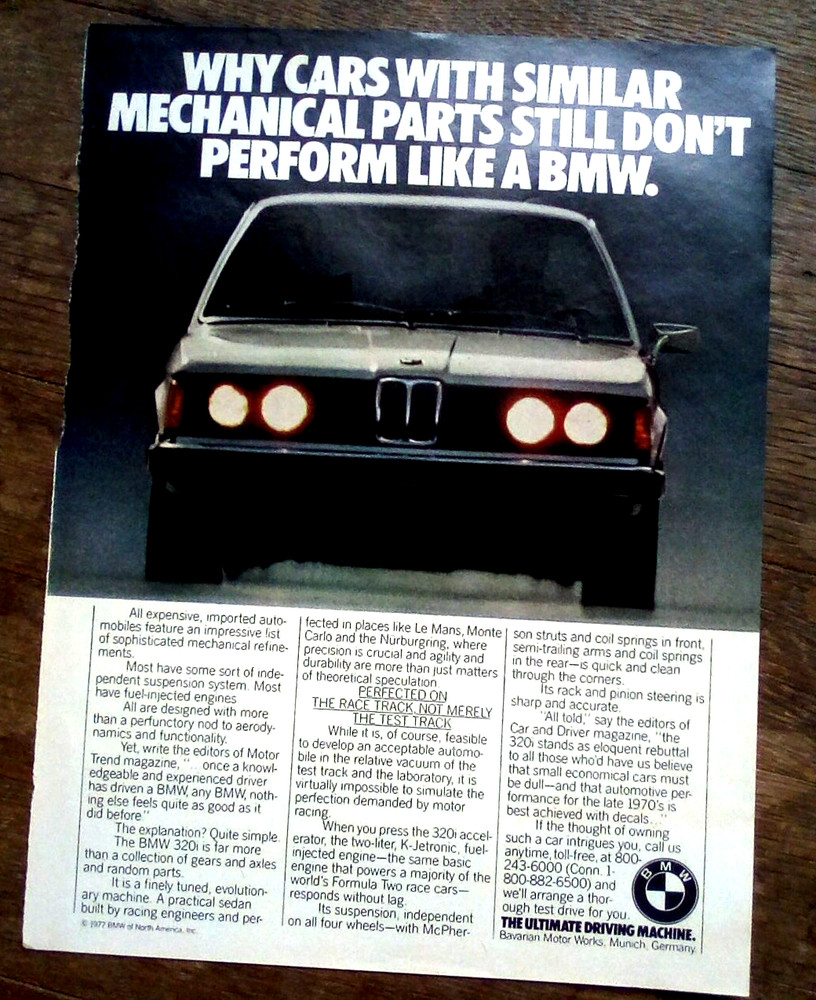 1977 BMW 320i Print Ad