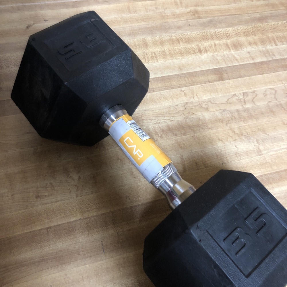 35 lbs Cap Coated Hex Dumbbell Single New