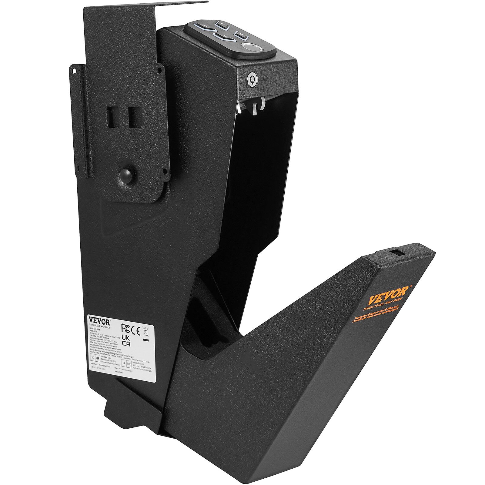 VEVOR Mounted Gun Safe for Pistols Biometric Gun Safe 3 Access Ways for 1 Pistol