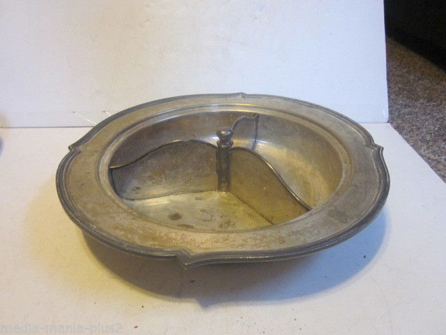 VINTAGE SILVER PLATED SHEFFIELD #5014XA LARGE DIVIDED SERVING BOWL