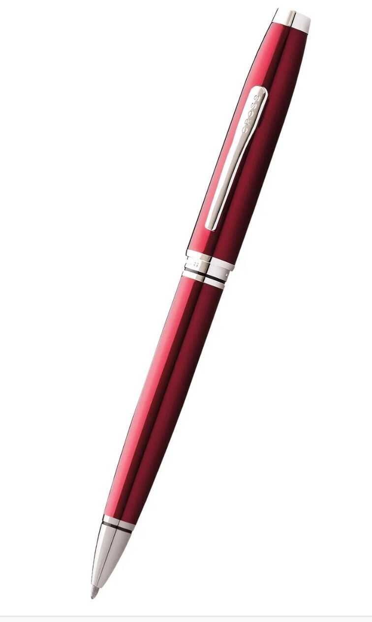 Cross Coventry Rolling Ball Pen Red Lacquer & Chrome NEW AT0665-10
