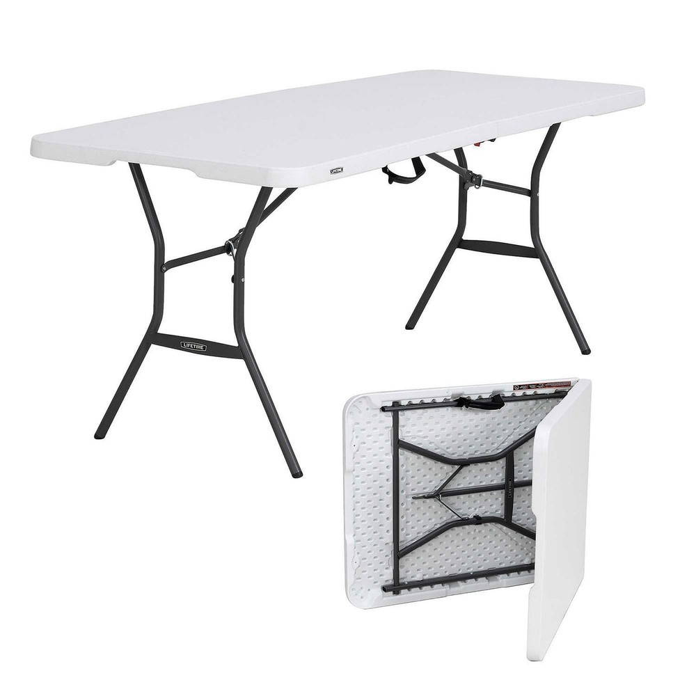 Lifetime 6-Foot Fold-In-Half Table,(White)