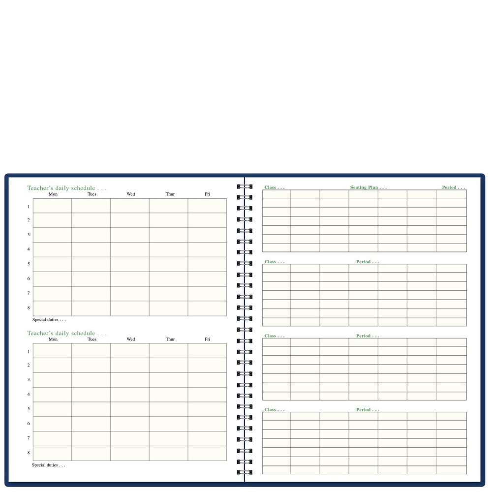 Lesson Planner, 6 Periods Vertical Layout, Blue